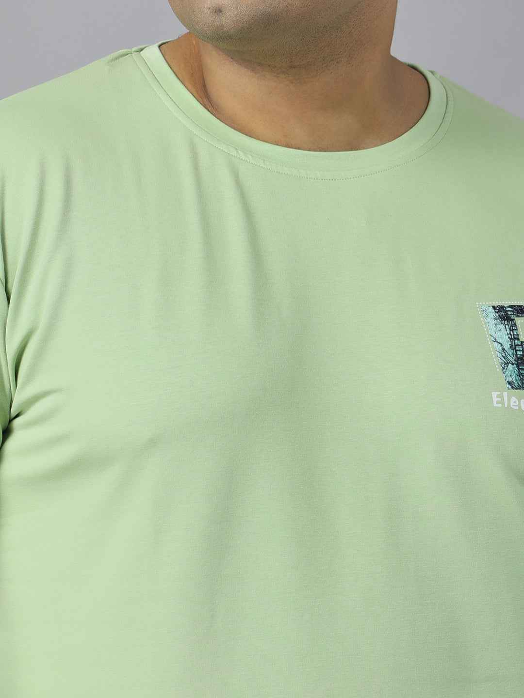 Men’s Plus Size Graphic Print T-Shirt with Snoopy Back Design, Soft Cotton Blend Fabric, Half Sleeves, Relaxed Fit Casual Tee for Daily Wear