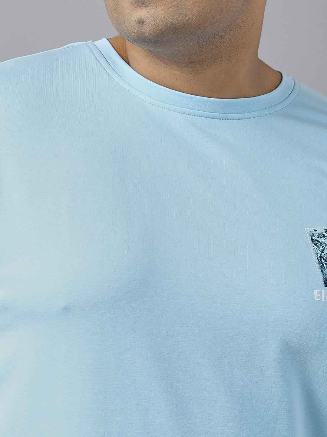 Men’s Plus Size Graphic Print T-Shirt with Snoopy Back Design, Soft Cotton Blend Fabric, Half Sleeves, Relaxed Fit Casual Tee for Daily Wear