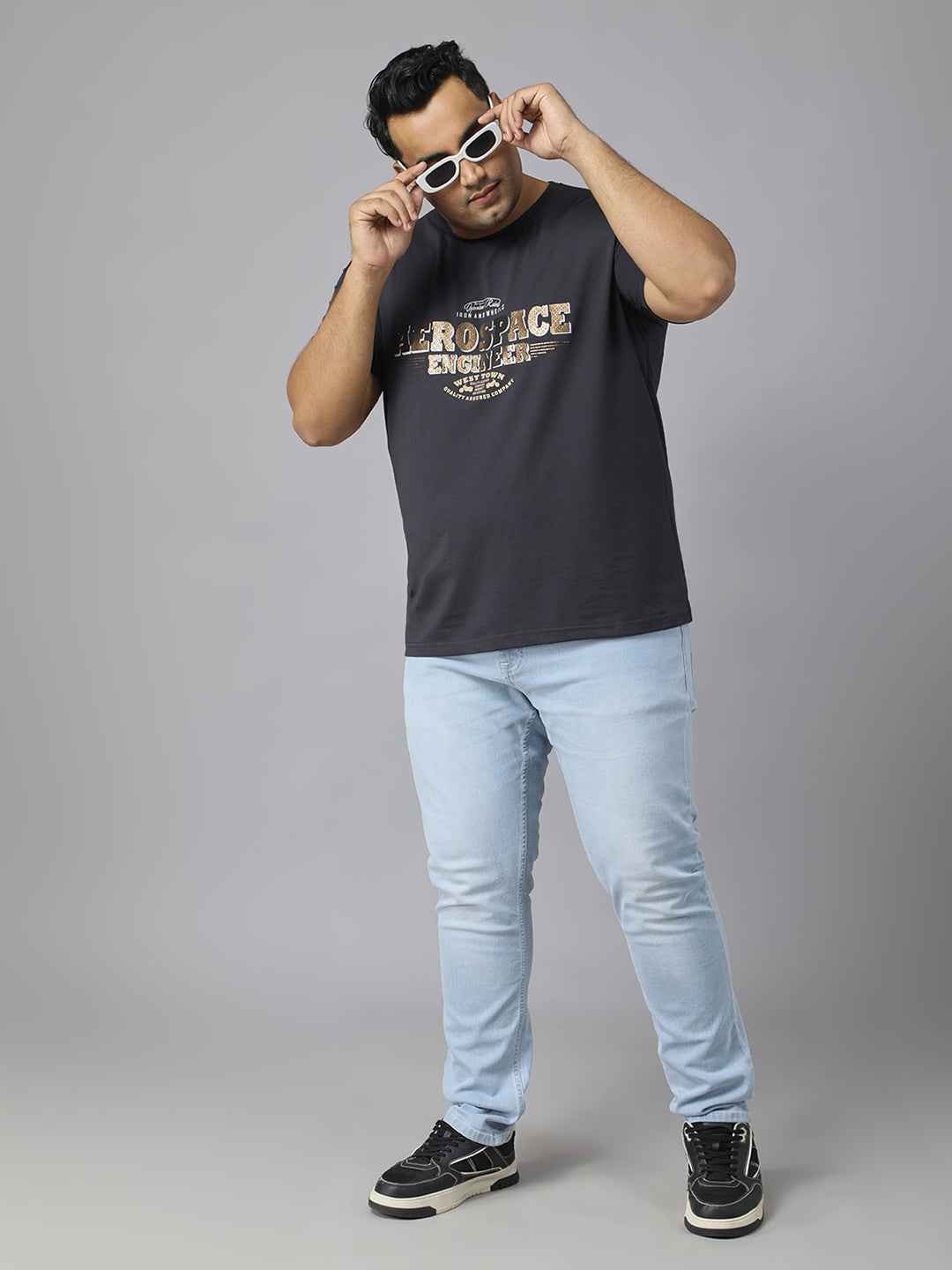 Men’s Plus Size Stylish Graphic Print T-Shirt | Comfortable Cotton Blend Round Neck Half Sleeve Tee | Casual Wear for Men | Perfect for Everyday, Travel & Weekend Outfits