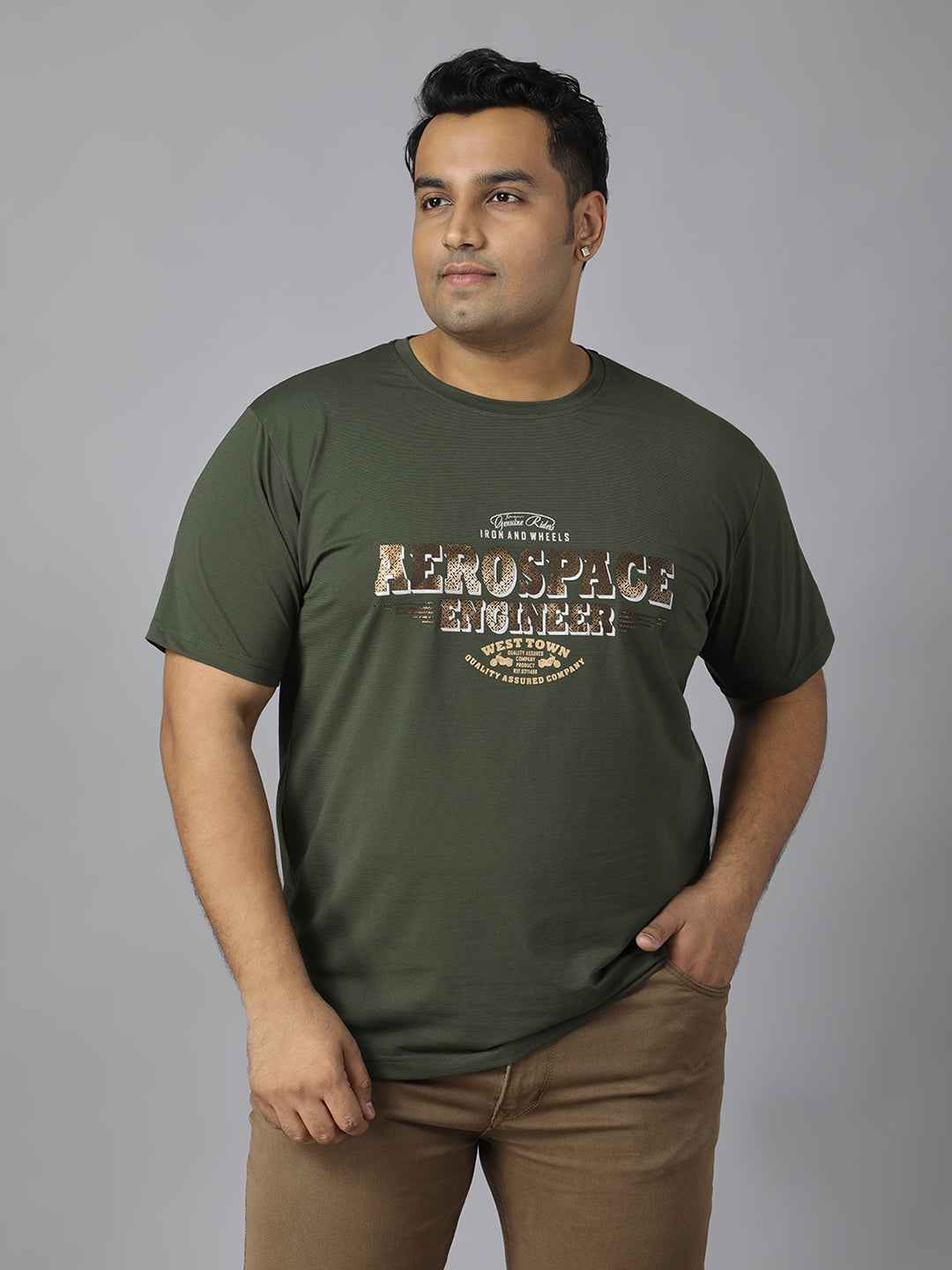 Men’s Plus Size Stylish Graphic Print T-Shirt | Comfortable Cotton Blend Round Neck Half Sleeve Tee | Casual Wear for Men | Perfect for Everyday, Travel & Weekend Outfits