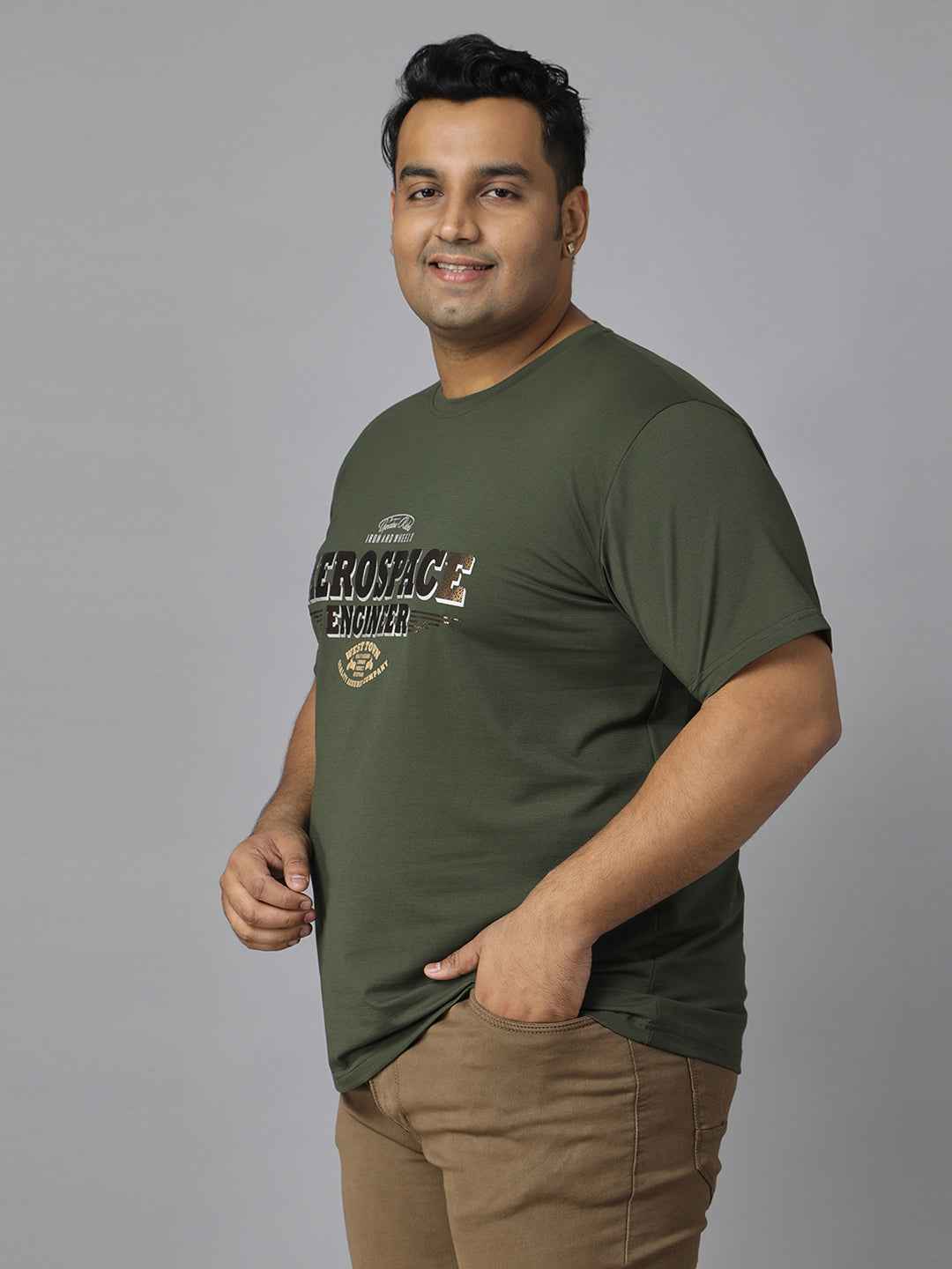 Men’s Plus Size Stylish Graphic Print T-Shirt | Comfortable Cotton Blend Round Neck Half Sleeve Tee | Casual Wear for Men | Perfect for Everyday, Travel & Weekend Outfits