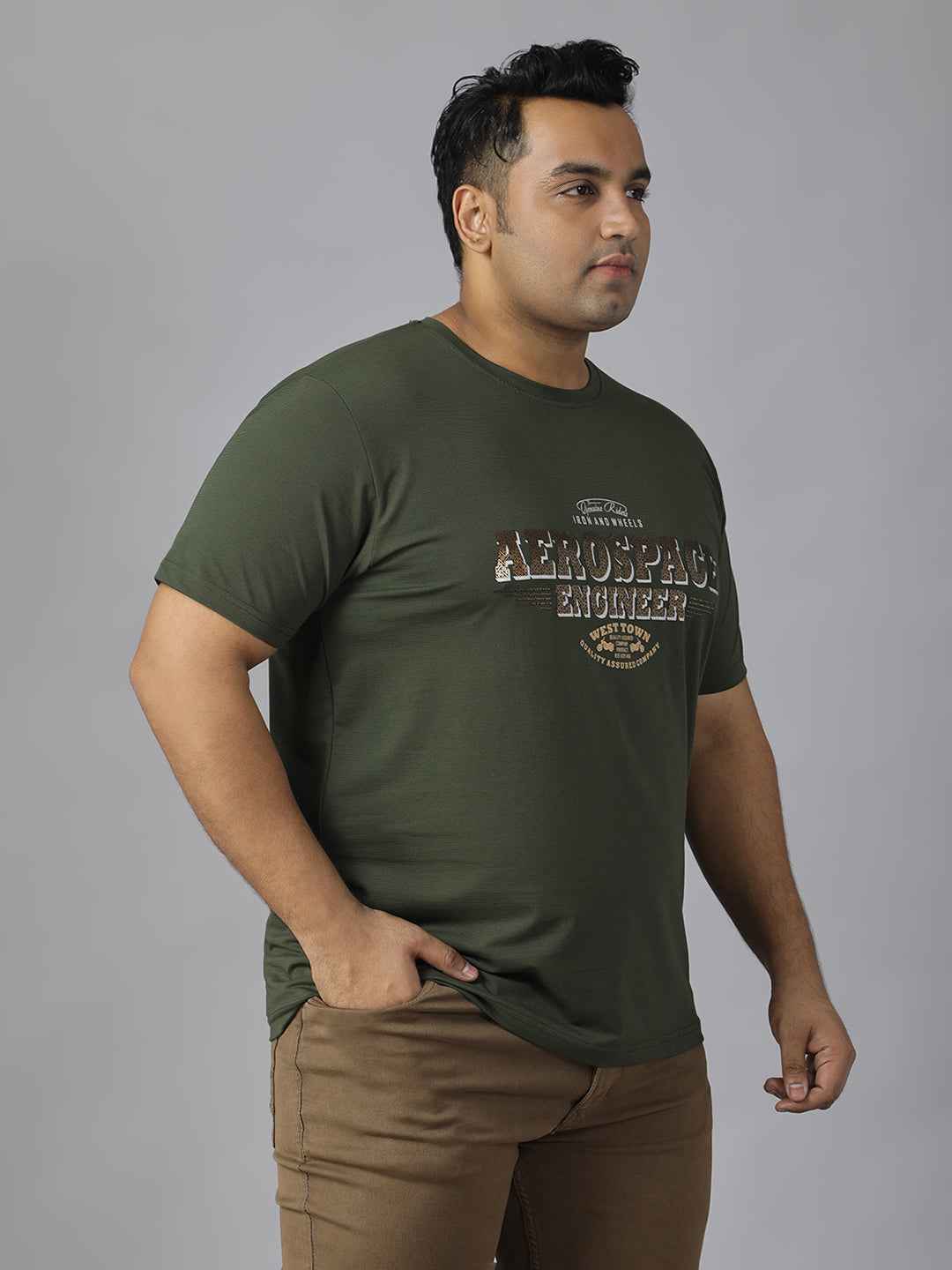 Men’s Plus Size Stylish Graphic Print T-Shirt | Comfortable Cotton Blend Round Neck Half Sleeve Tee | Casual Wear for Men | Perfect for Everyday, Travel & Weekend Outfits