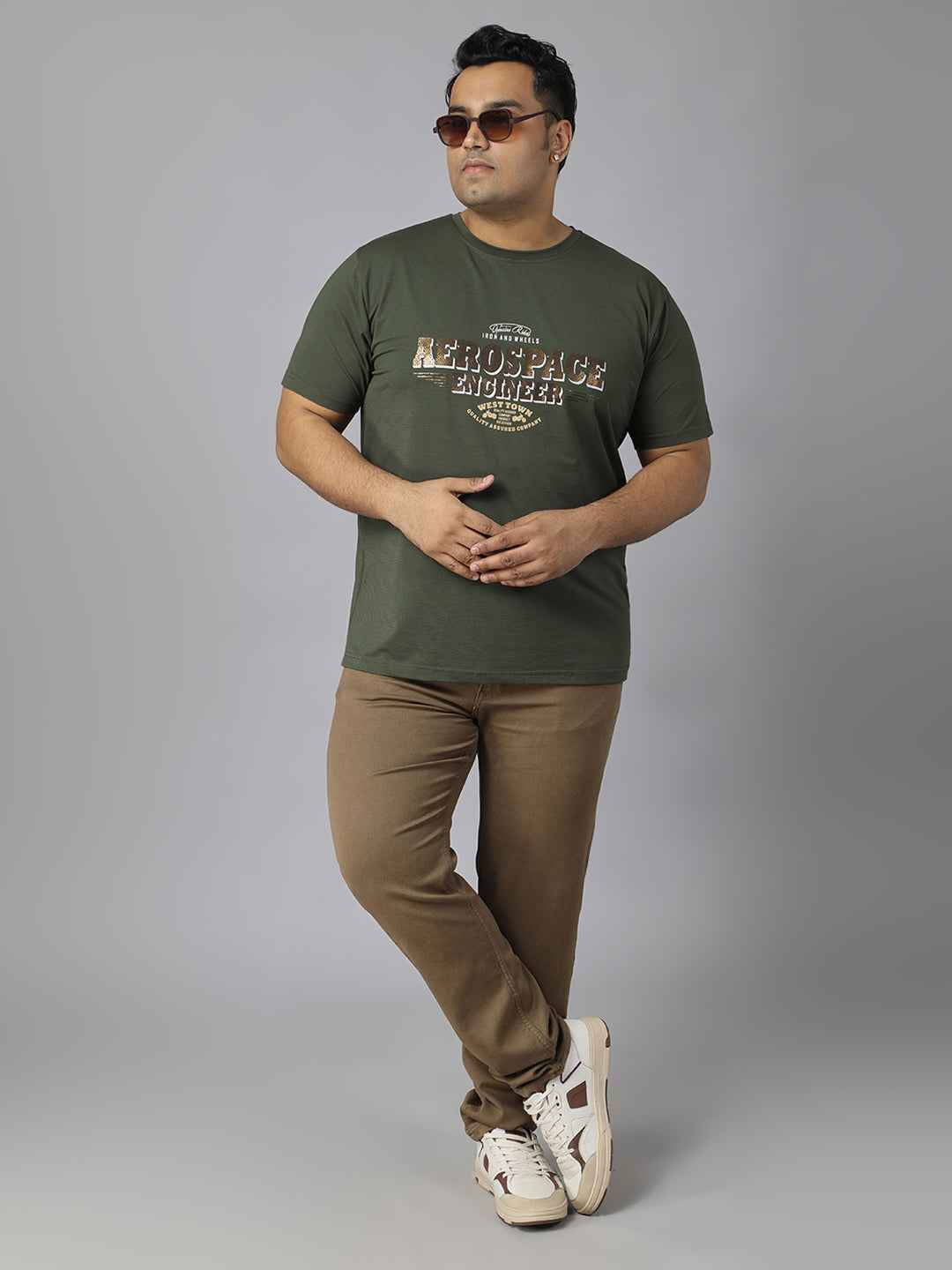 Men’s Plus Size Stylish Graphic Print T-Shirt | Comfortable Cotton Blend Round Neck Half Sleeve Tee | Casual Wear for Men | Perfect for Everyday, Travel & Weekend Outfits