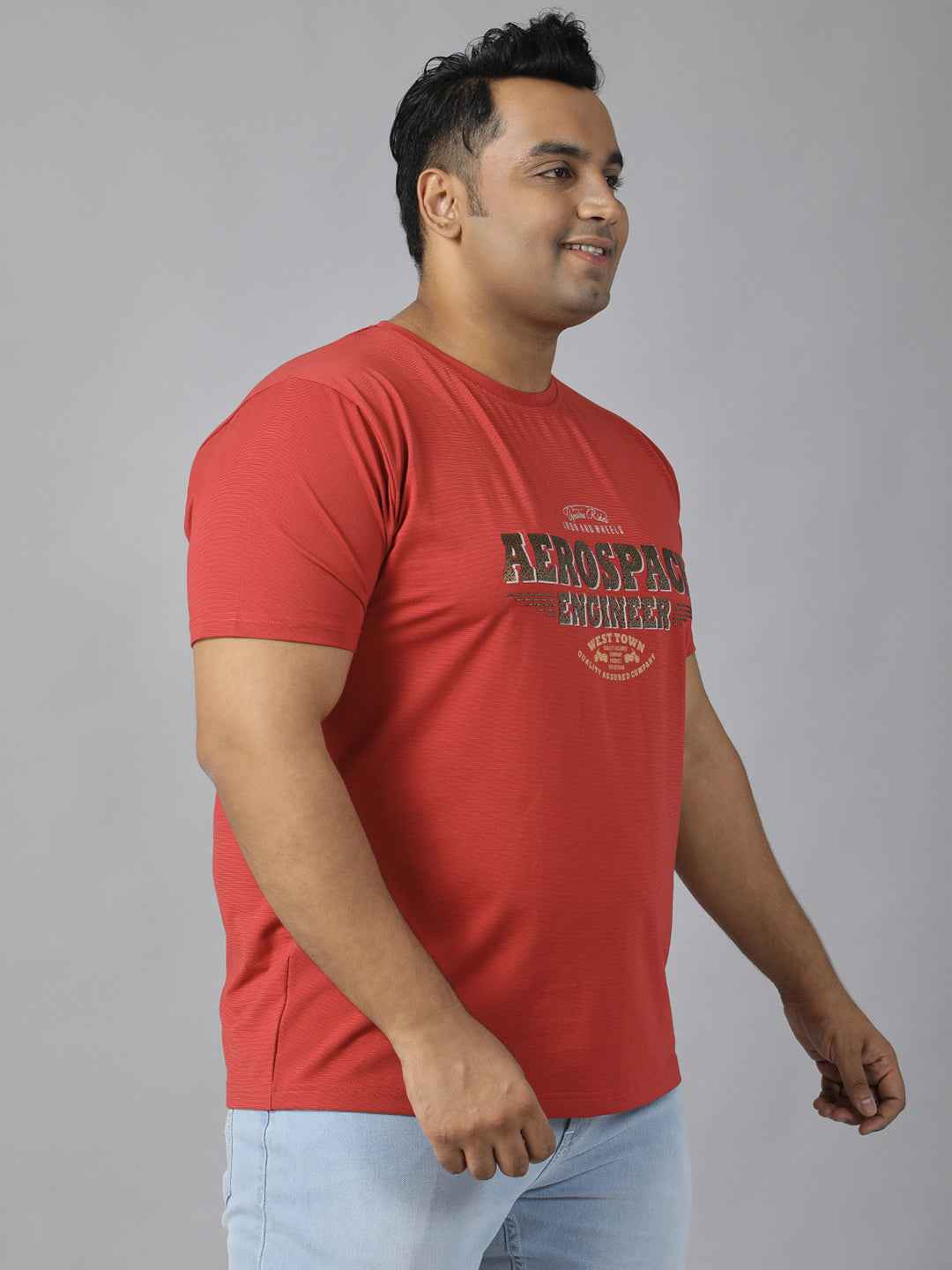 Men’s Plus Size Stylish Graphic Print T-Shirt | Comfortable Cotton Blend Round Neck Half Sleeve Tee | Casual Wear for Men | Perfect for Everyday, Travel & Weekend Outfits