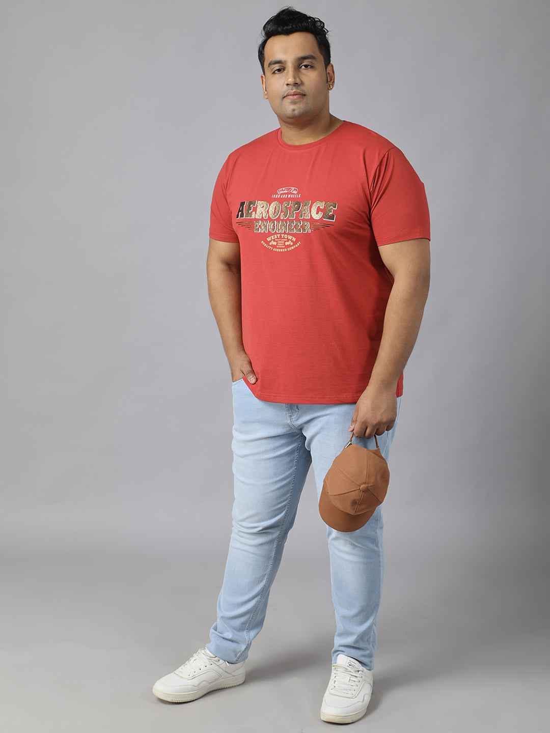 Men’s Plus Size Stylish Graphic Print T-Shirt | Comfortable Cotton Blend Round Neck Half Sleeve Tee | Casual Wear for Men | Perfect for Everyday, Travel & Weekend Outfits