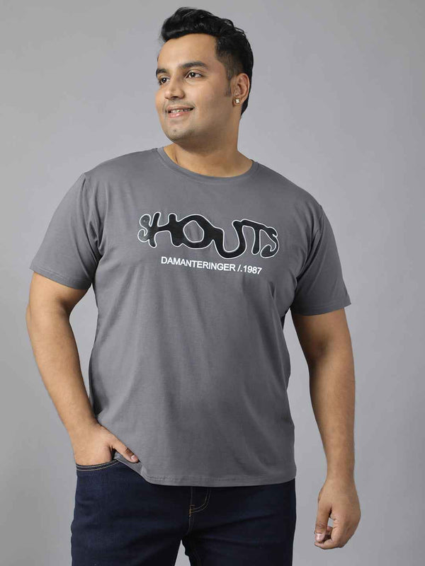 Men’s Plus Size Stylish Printed T-Shirt | Comfortable Cotton Fabric with Unique Front & Back Design | Casual Round Neck Tee for Modern Everyday Style