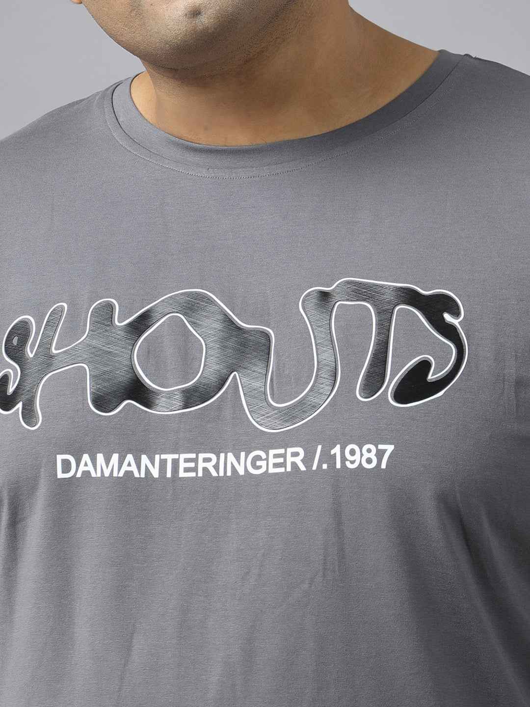 Men’s Plus Size Stylish Printed T-Shirt | Comfortable Cotton Fabric with Unique Front & Back Design | Casual Round Neck Tee for Modern Everyday Style