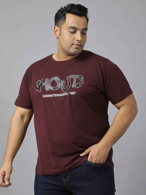 Men’s Plus Size Stylish Printed T-Shirt | Comfortable Cotton Fabric with Unique Front & Back Design | Casual Round Neck Tee for Modern Everyday Style