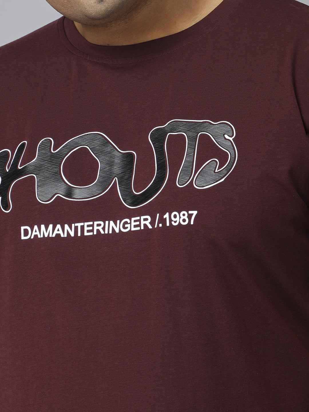 Men’s Plus Size Stylish Printed T-Shirt | Comfortable Cotton Fabric with Unique Front & Back Design | Casual Round Neck Tee for Modern Everyday Style