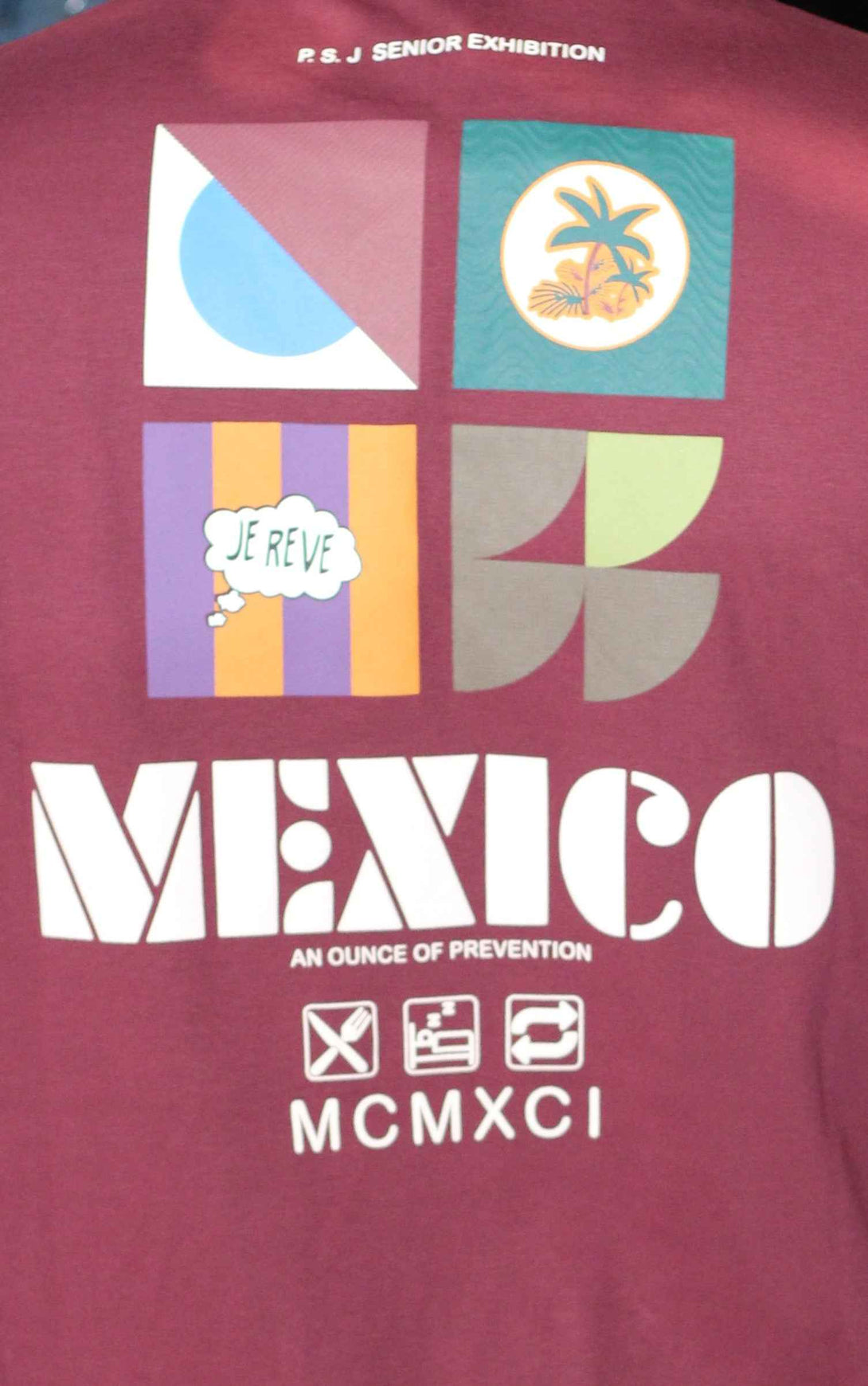 Men’s Big Size Graphic Tee with Mexico Front & Back Print