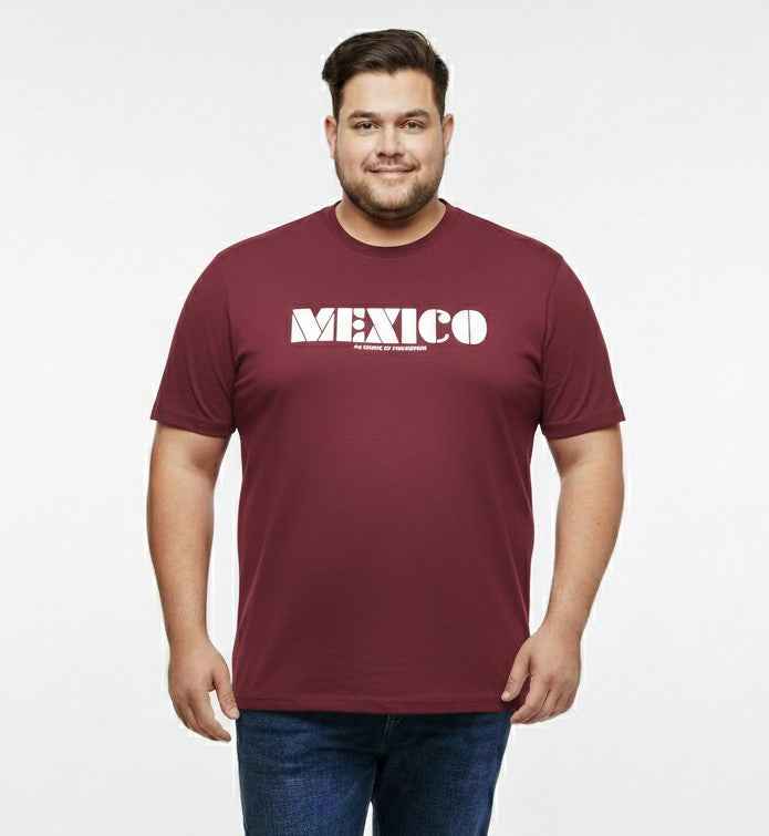 Men’s Big Size Graphic Tee with Mexico Front & Back Print