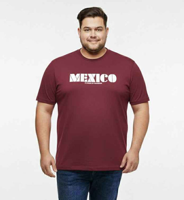 Men’s Big Size Graphic Tee with Mexico Front & Back Print