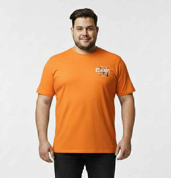 Trendy Men’s Plus Size Printed Relaxed Fit Crew Neck Short Sleeve Tee with Front & Back Graphic Design T-shirt