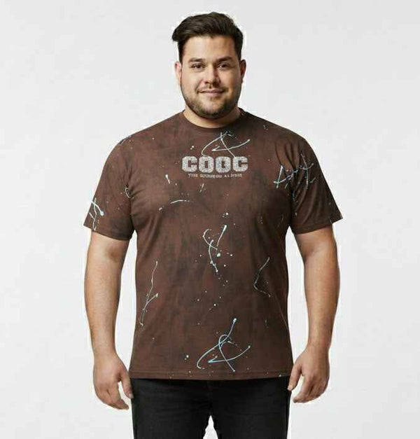 Classic Men’s Plus Size Round Neck Graphic Tee – Soft, Breathable Fabric with Modern Print for Effortless Everyday Fashion