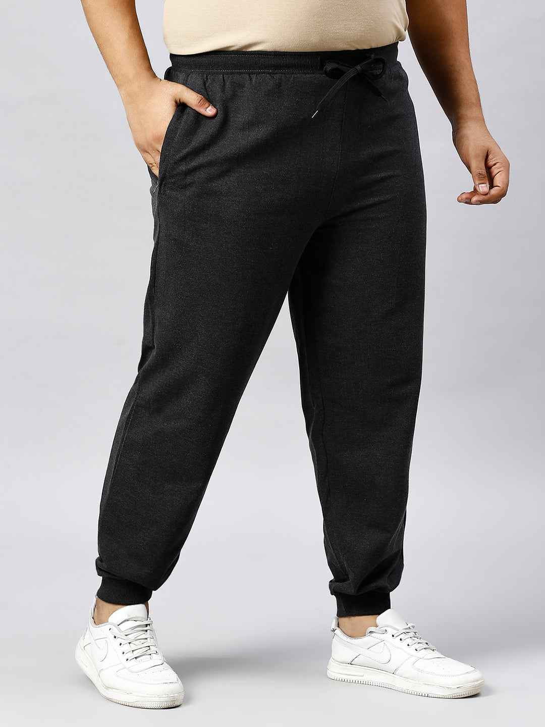 Men's Plus Size 2 Pocket Grey Joggers