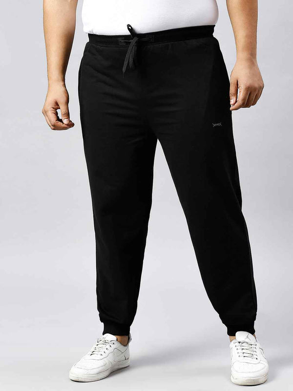 Men's Plus Size 2 Pocket Black Joggers