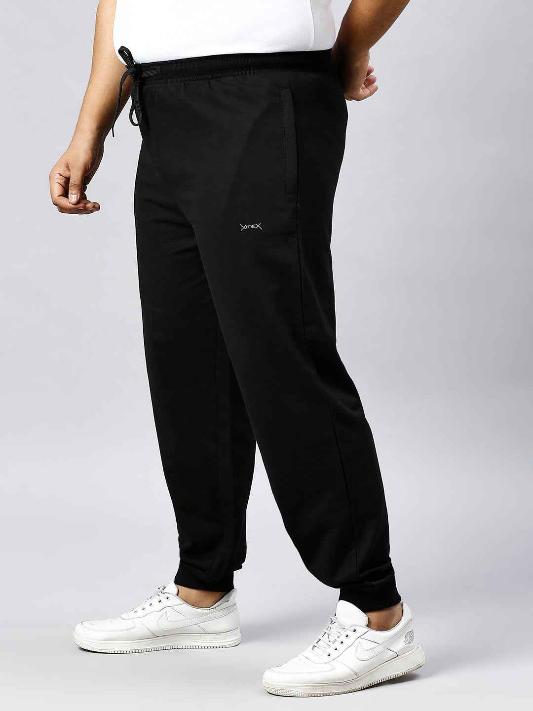 Men's Plus Size 2 Pocket Black Joggers
