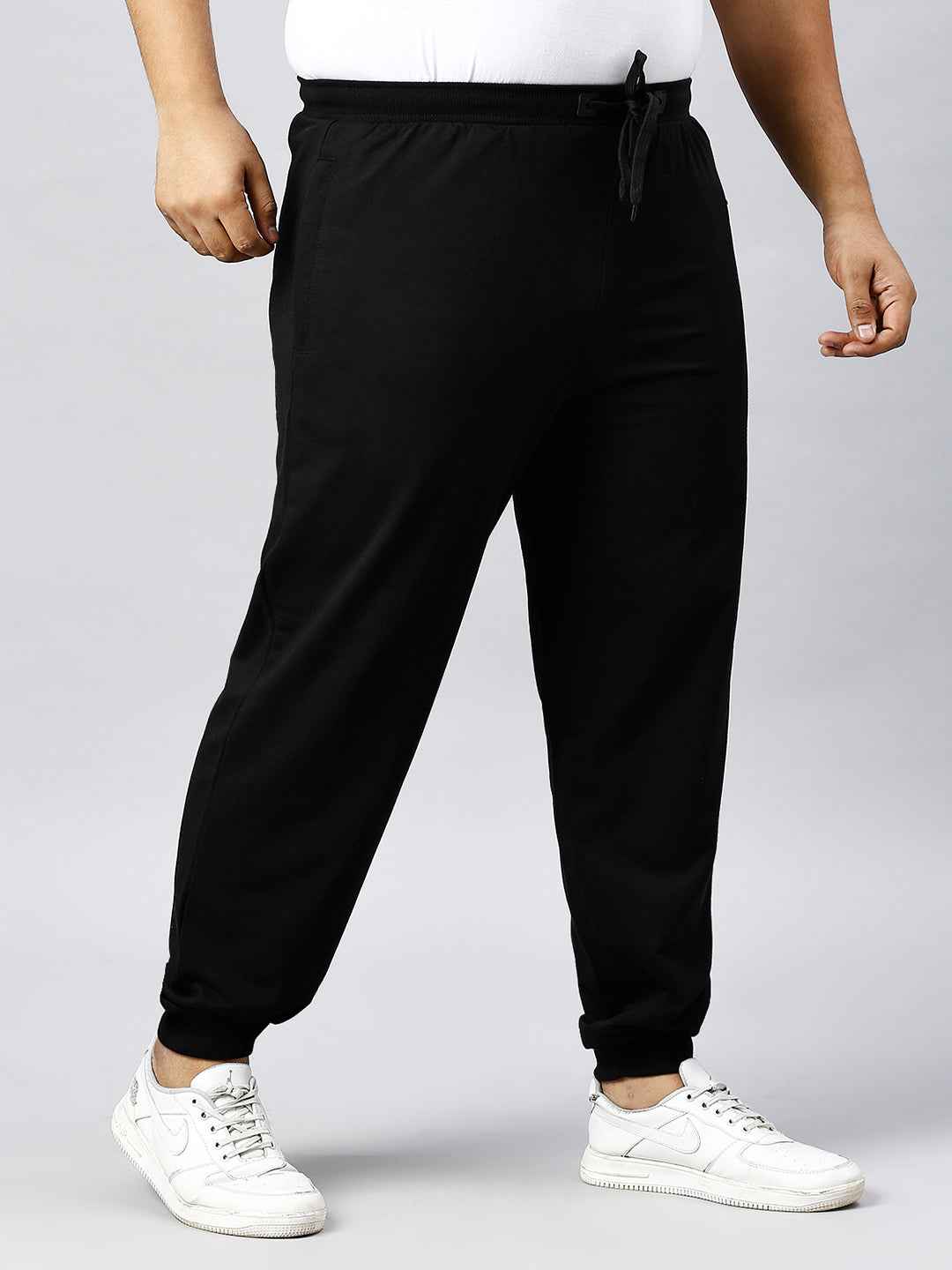 Men's Plus Size 2 Pocket Black Joggers