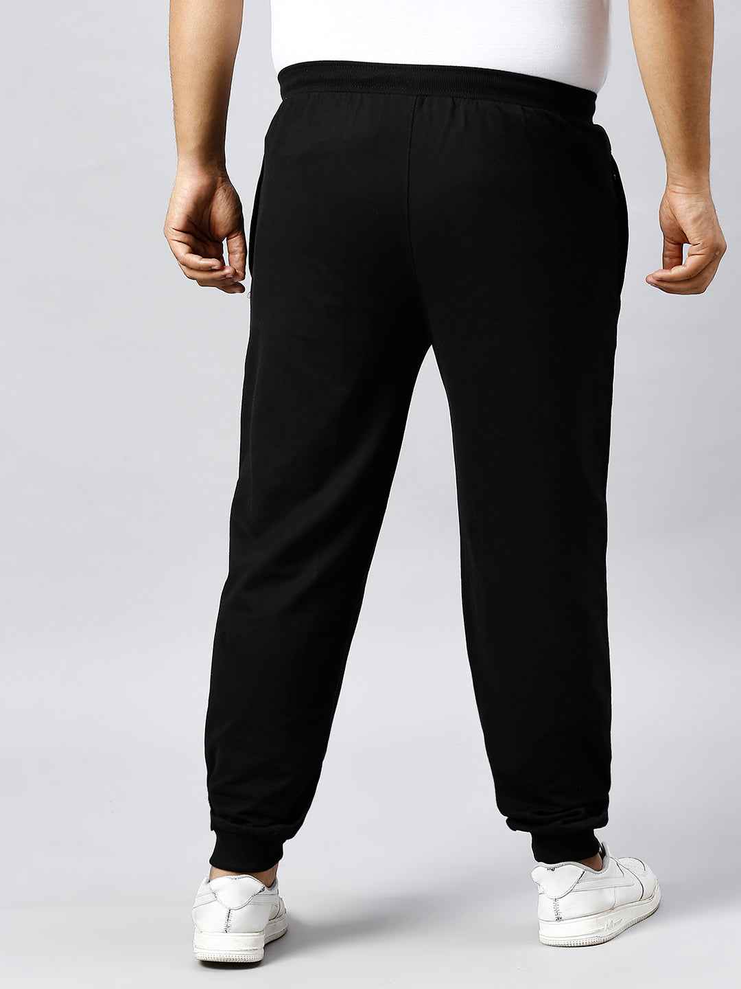 Men's Plus Size 2 Pocket Black Joggers