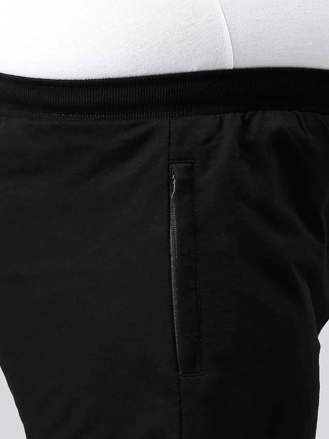Men's Plus Size 2 Pocket Black Joggers