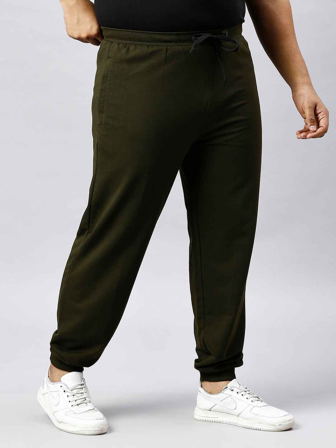 Men's Plus Size 2 Pocket Olive Joggers
