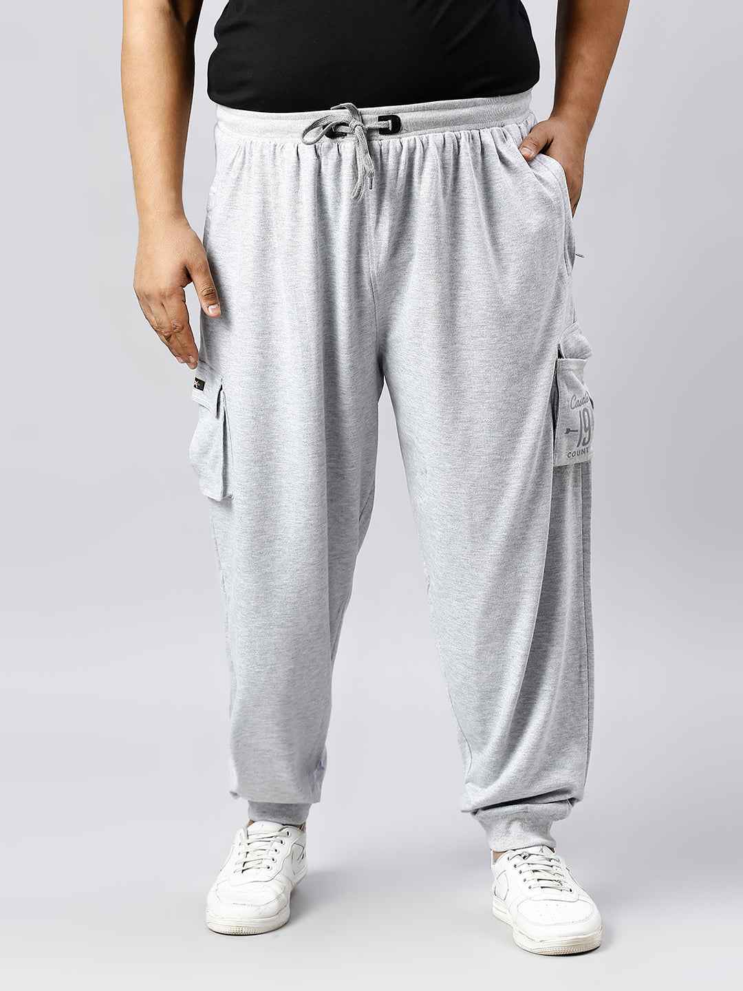 Plus Size Cargo Style 4 Pocket Ecru Track pant