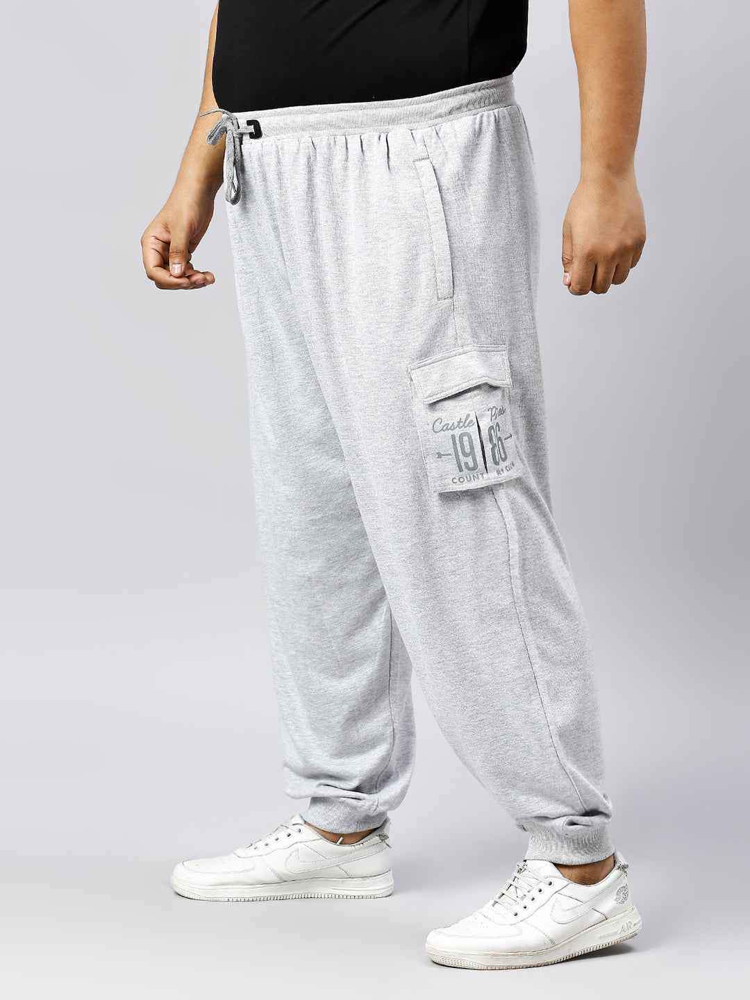 Plus Size Cargo Style 4 Pocket Ecru Track pant