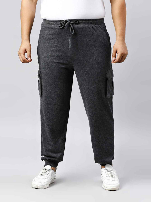 Plus Size Cargo Style 4 Pocket Grey Track pant