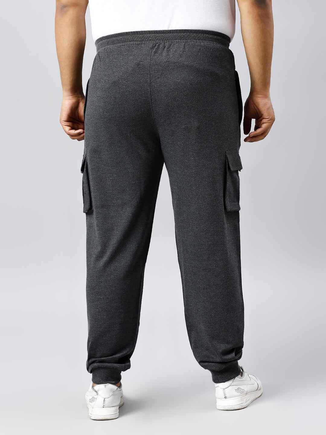 Plus Size Cargo Style 4 Pocket Grey Track pant