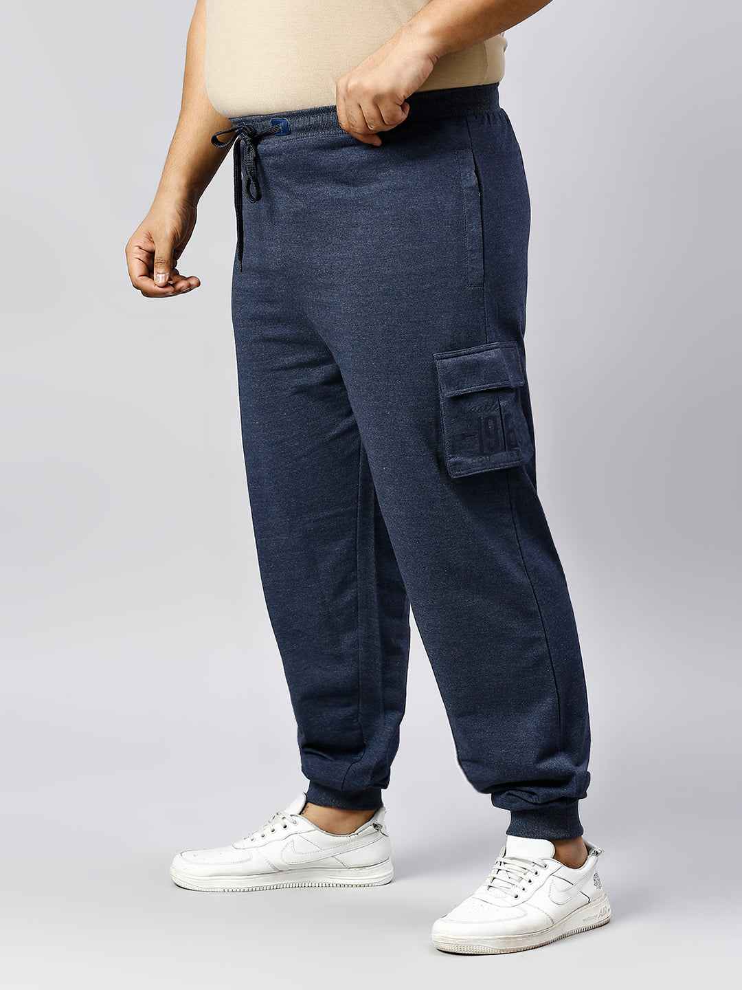 Plus Size Cargo Style 4 Pocket Indigo Track pant