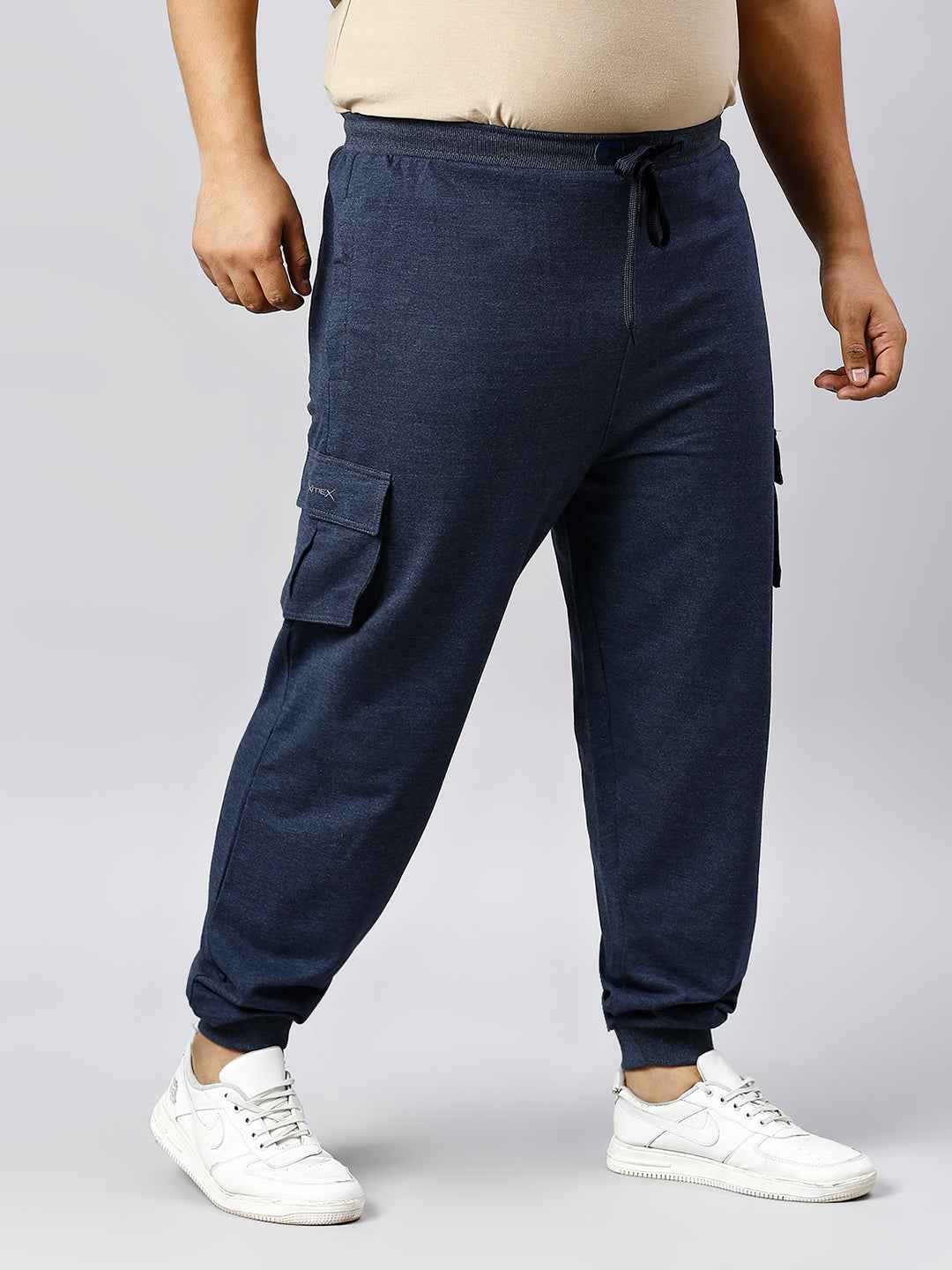Plus Size Cargo Style 4 Pocket Indigo Track pant