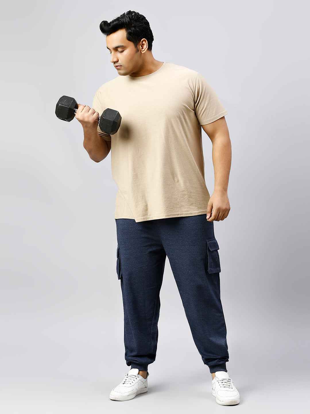Plus Size Cargo Style 4 Pocket Indigo Track pant