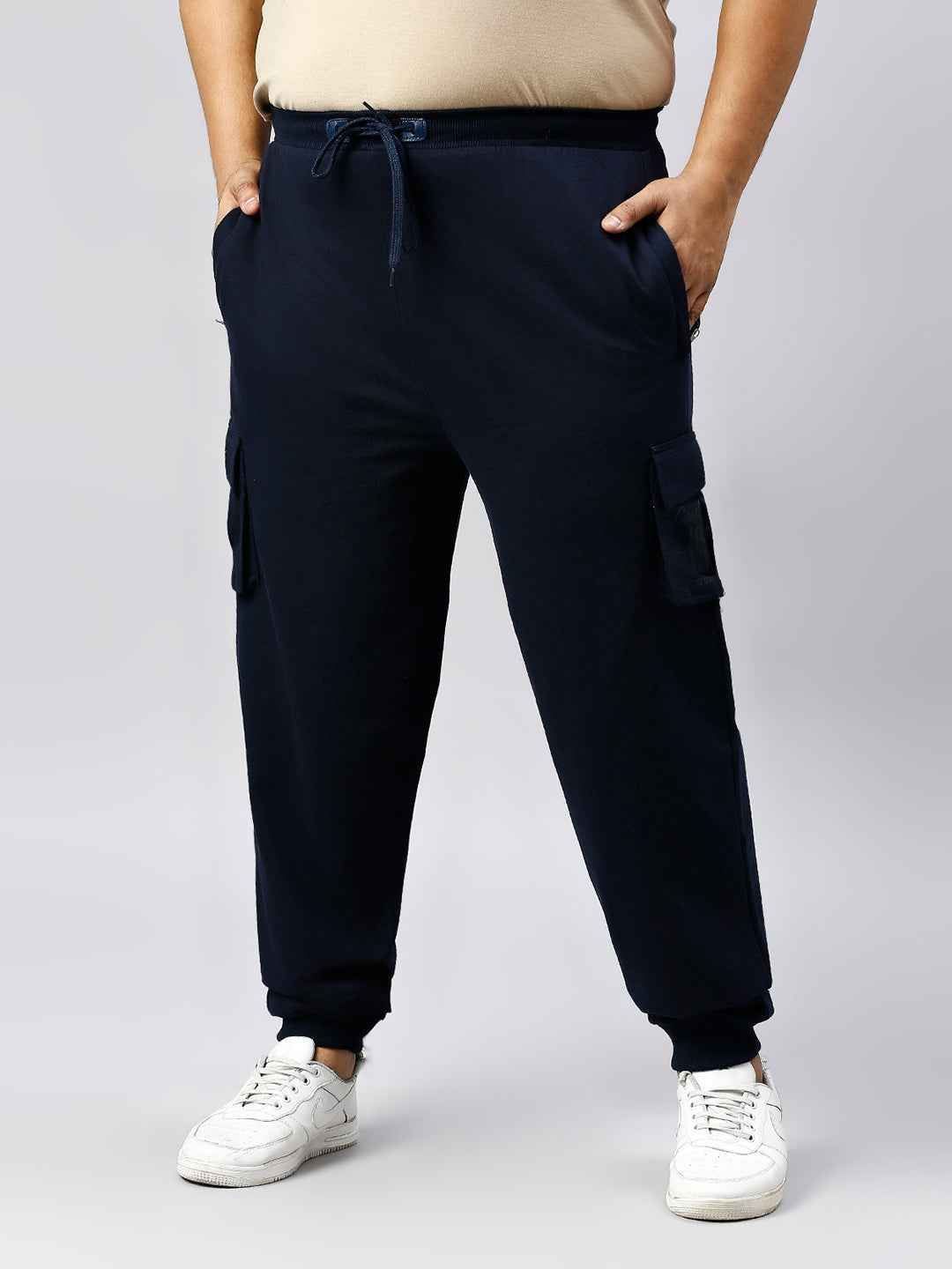 Plus Size Cargo Style 4 Pocket Navy Track pant
