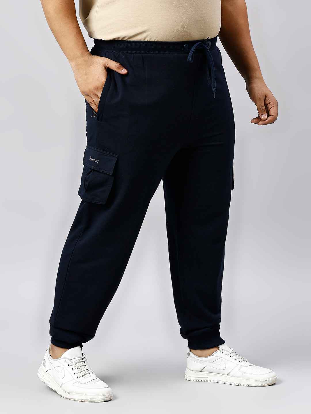 Plus Size Cargo Style 4 Pocket Navy Track pant