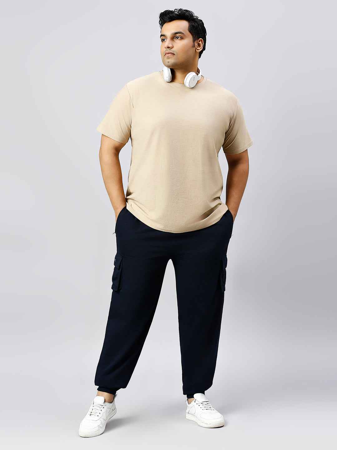 Plus Size Cargo Style 4 Pocket Navy Track pant