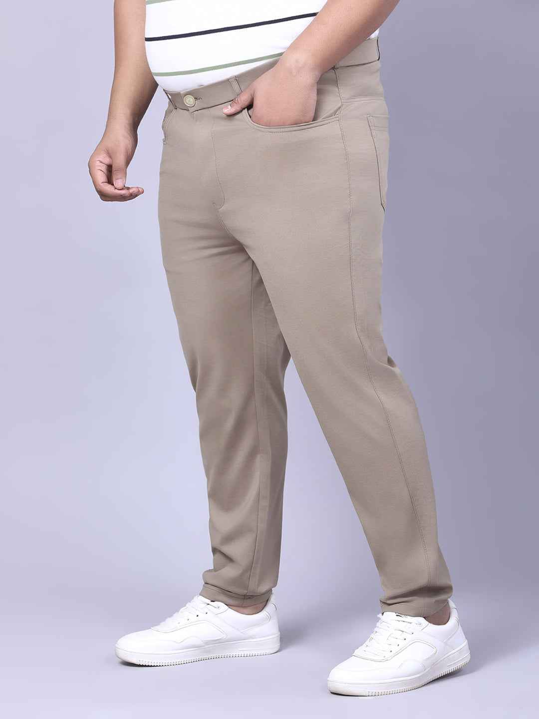 Men's Plus Size Full Stretchable 4 Pocket Lycra Trouser