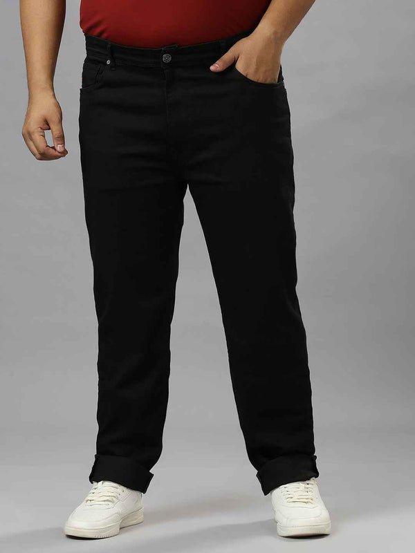 Men's Plus Size Ultra Stretchable Black Jeans With Pocket