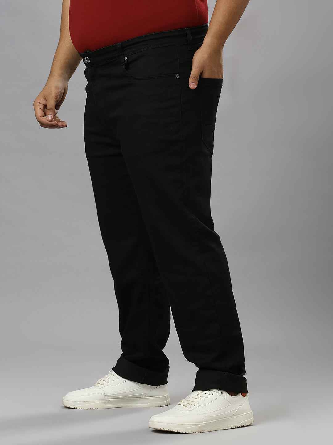 Men's Plus Size Ultra Stretchable Black Jeans With Pocket