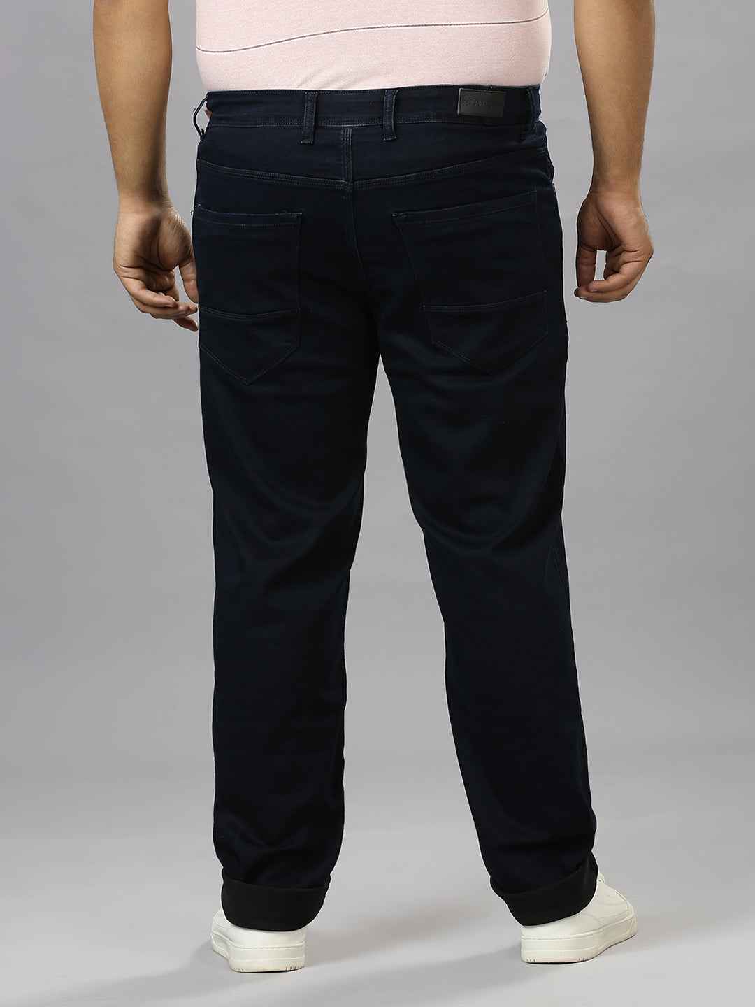 Men's Plus Size Ultra Stretchable Navy Jeans With Pocket