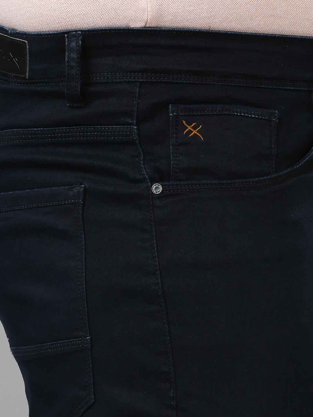Men's Plus Size Ultra Stretchable Navy Jeans With Pocket
