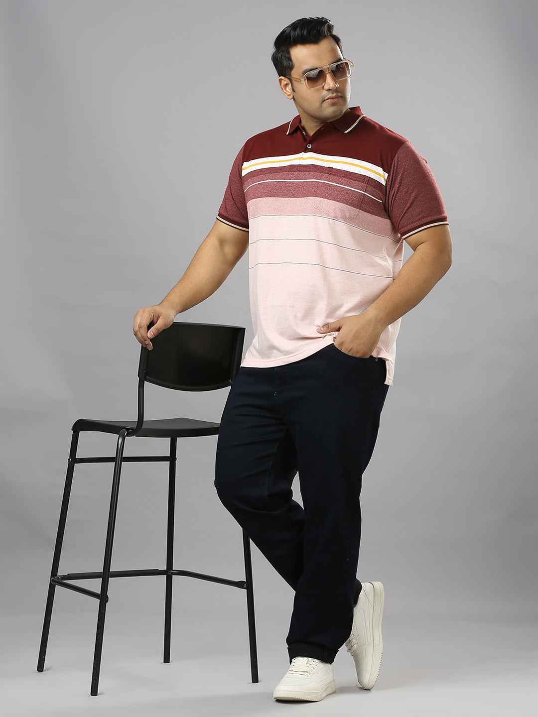 Men's Plus Size Ultra Stretchable Navy Jeans With Pocket