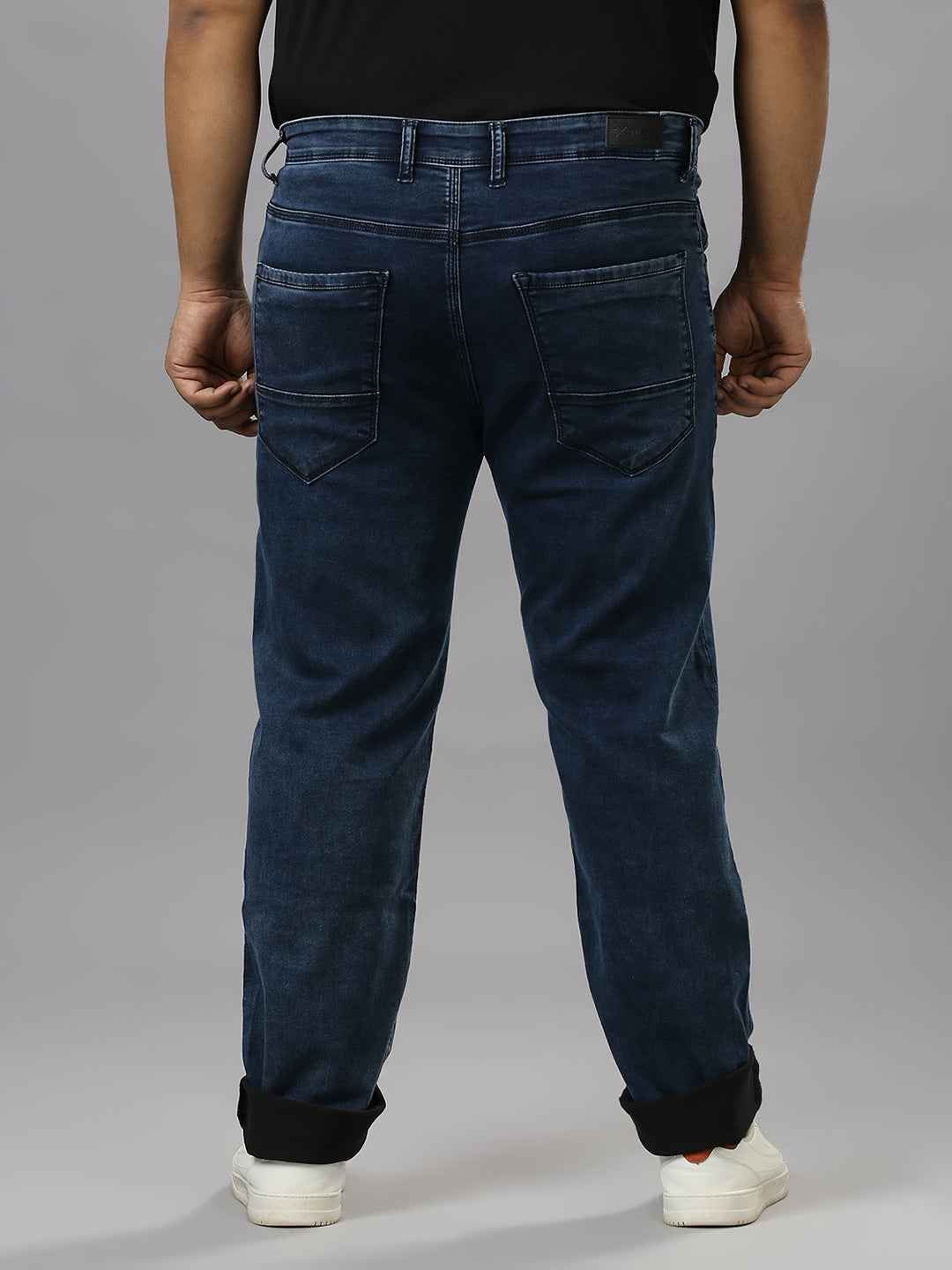 Men's Plus Size Stretchable Light Blue Jeans With Pocket