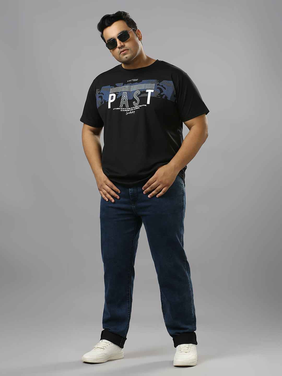 Men's Plus Size Stretchable Light Blue Jeans With Pocket