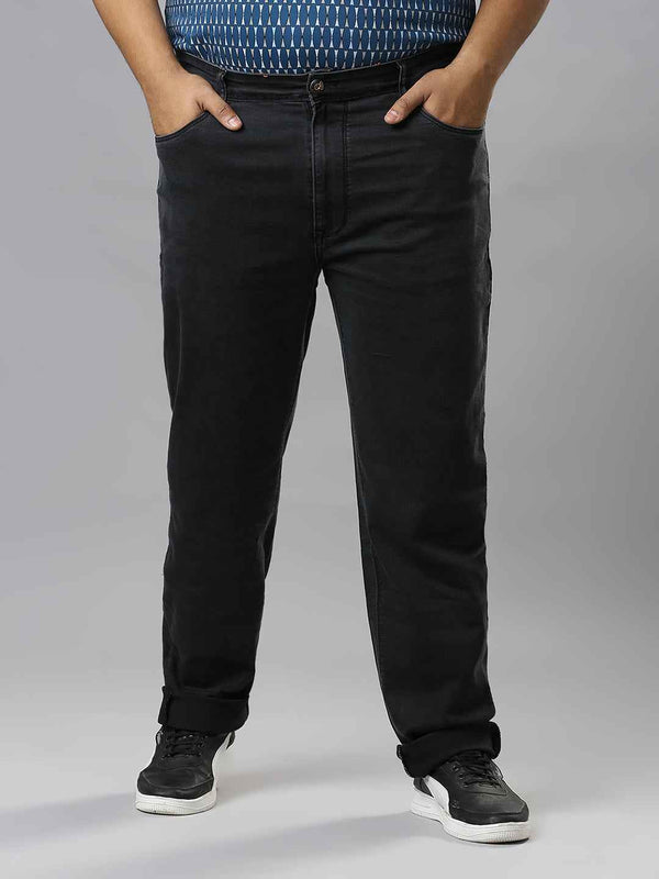 Men's Plus Size Stretchable Dark Grey Jeans With Pocket