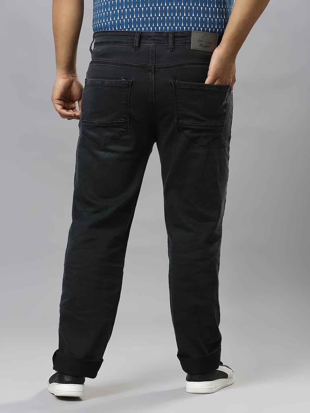 Men's Plus Size Stretchable Dark Grey Jeans With Pocket