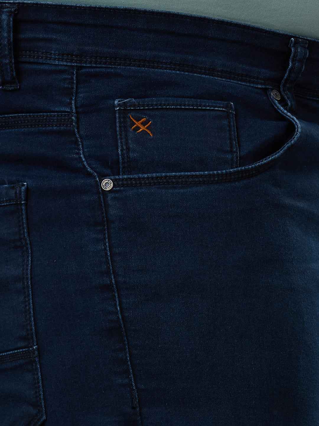 Men's Plus Size Stretchable Dark Blue Jeans With Pocket