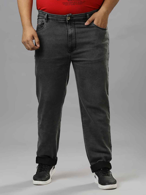 Men's Plus Size Stretchable Light Grey Jeans With Pocket