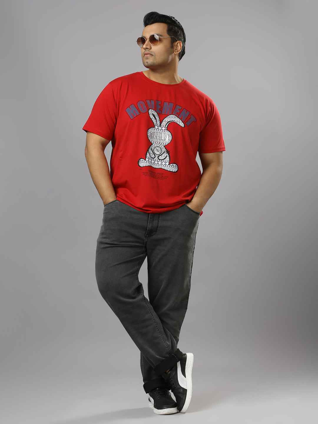 Men's Plus Size Stretchable Light Grey Jeans With Pocket